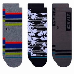 Stance Kids 3 Pack Crew Socks Set Size Large